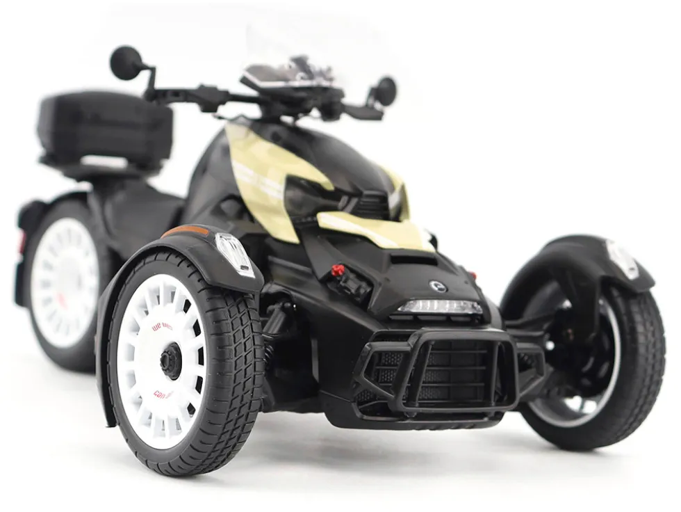 Can-Am Ryker Rally 3-Wheel Motorcycle Sand Storm and Black 1/12 Diecast Model by BRP Models
