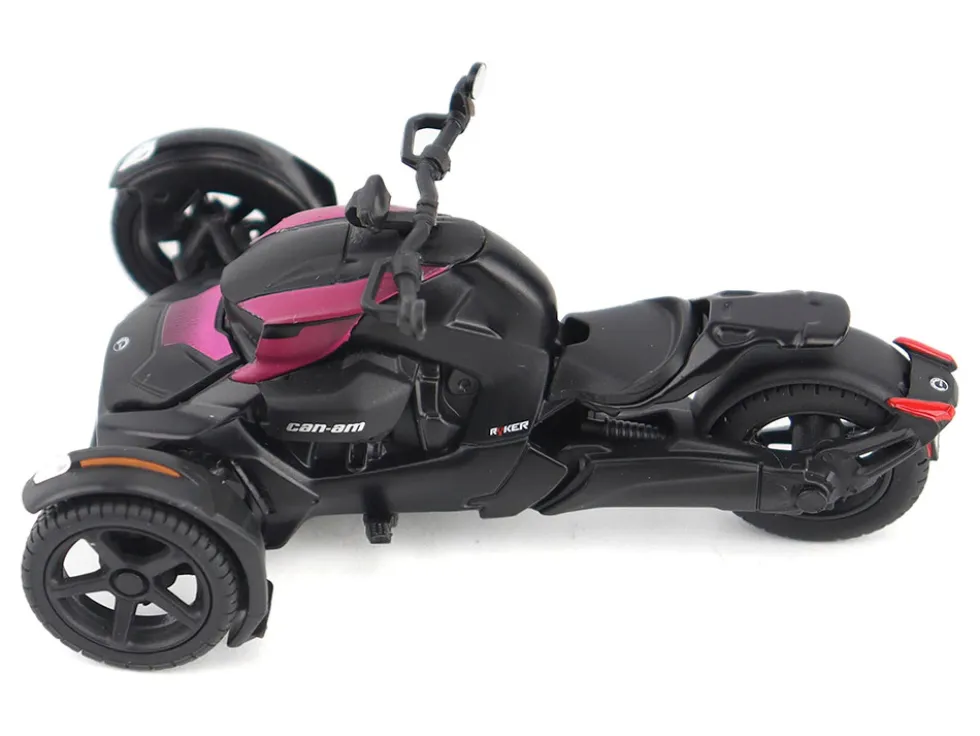 Can-Am Ryker 3-Wheel Motorcycle Pink Punk and Black with Driver Figure 1/32 Diecast Model by BRP Models