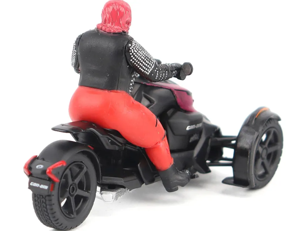Can-Am Ryker 3-Wheel Motorcycle Pink Punk and Black with Driver Figure 1/32 Diecast Model by BRP Models