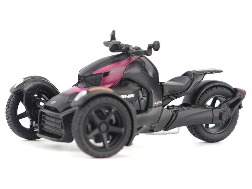 Can-Am Ryker 3-Wheel Motorcycle Pink Punk and Black with Driver Figure 1/32 Diecast Model by BRP Models