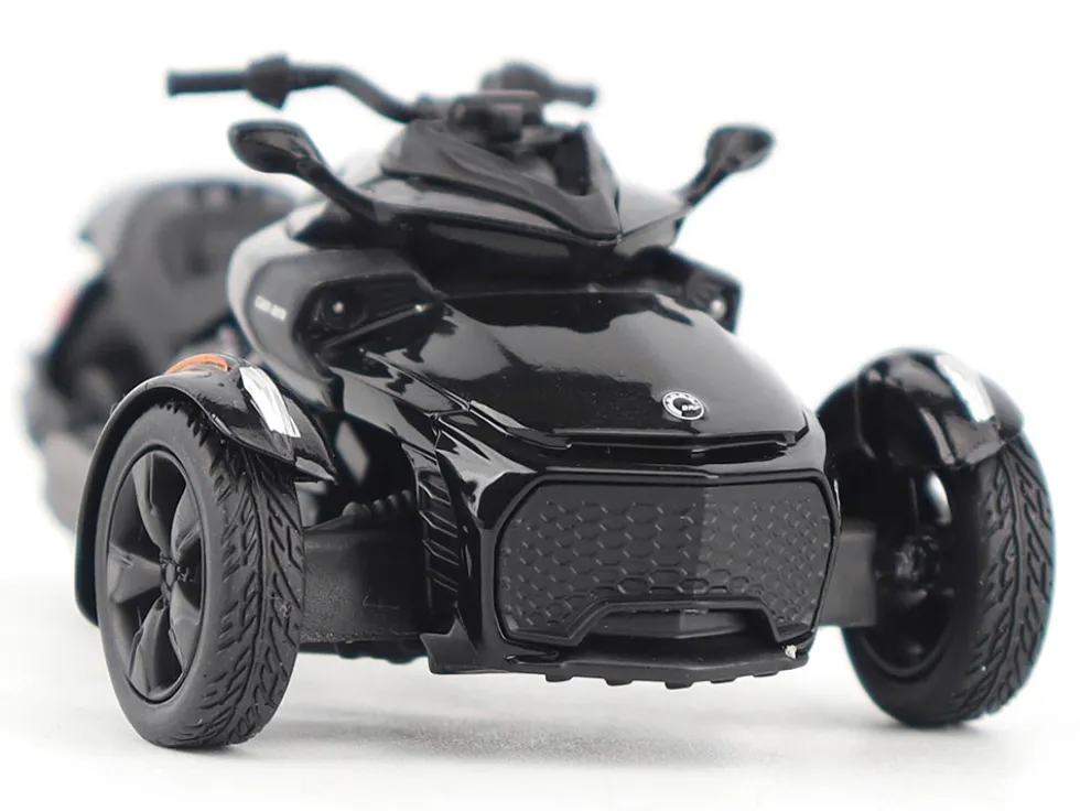 Can-Am Spyder F3 3-Wheel Motorcycle Steel Black Metallic 1/32 Diecast Model by BRP Models