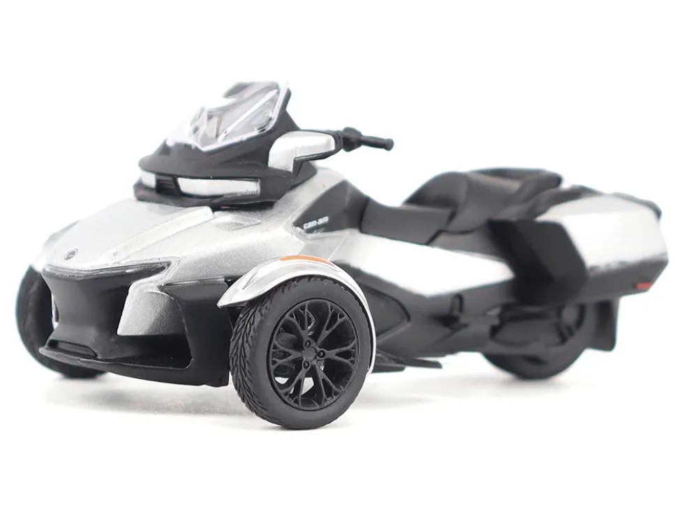 Can-Am Spyder RT 3-Wheel Motorcycle Hyper Silver Metallic with Driver Figure 1/32 Diecast Model by BRP Models
