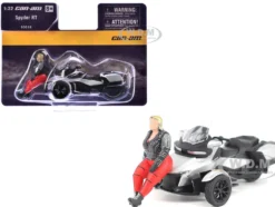 Can-Am Spyder RT 3-Wheel Motorcycle Hyper Silver Metallic with Driver Figure 1/32 Diecast Model by BRP Models