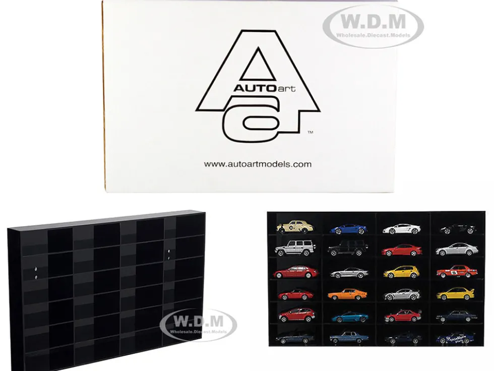24 Car Acrylic Display Show Case Shelf for 1/43 Scale Model Cars Autoart 90031