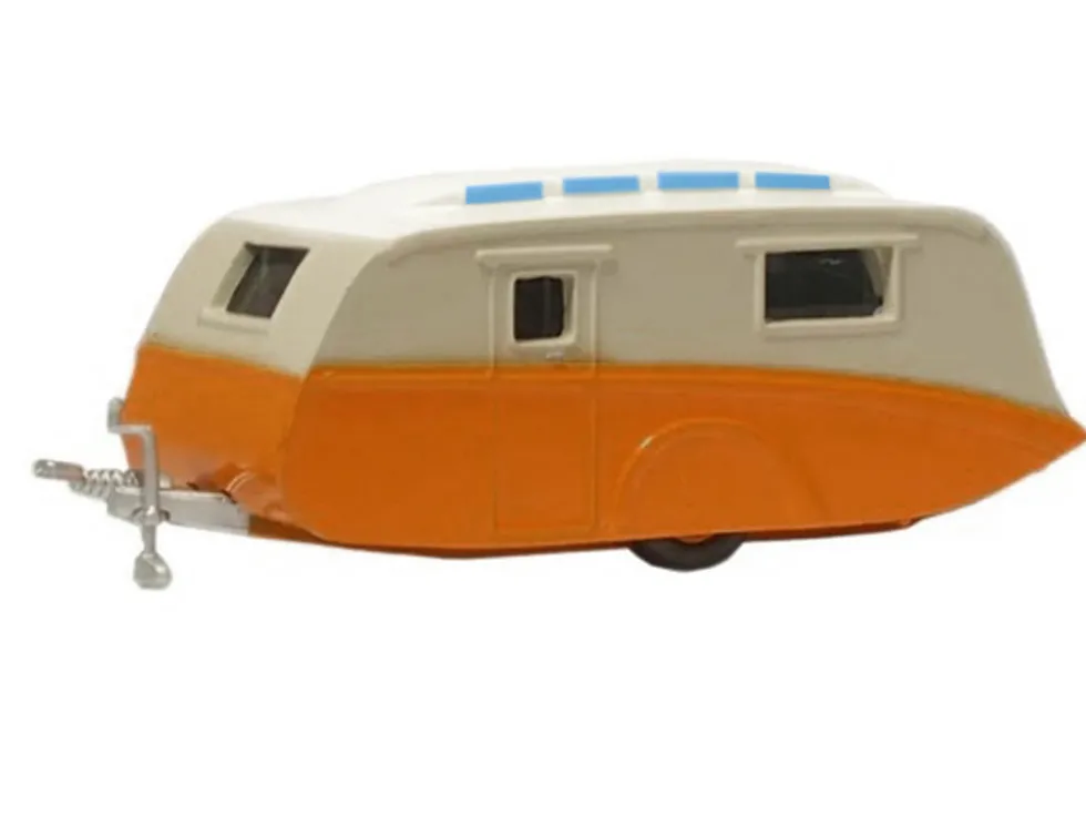Caravan Trailer Cream and Orange 1/148 (N) Scale Diecast Model Car by Oxford Diecast
