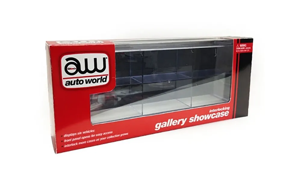 6 Car Interlocking Collectible Display Show Case for 1/64 Scale Model Cars Auto World AWDC003