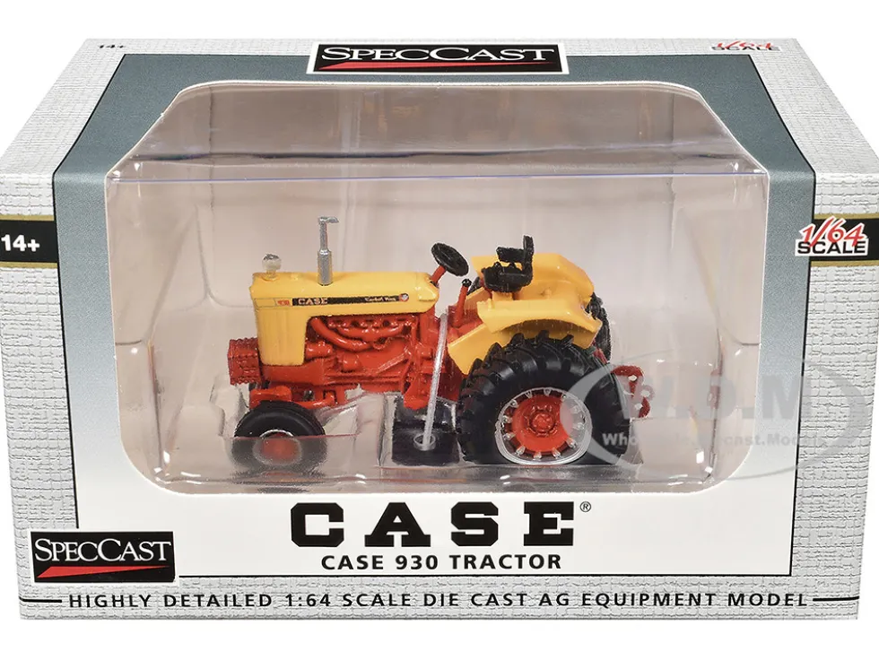 Case 930 Open Station Tractor Yellow and Orange 1/64 Diecast Model by SpecCast