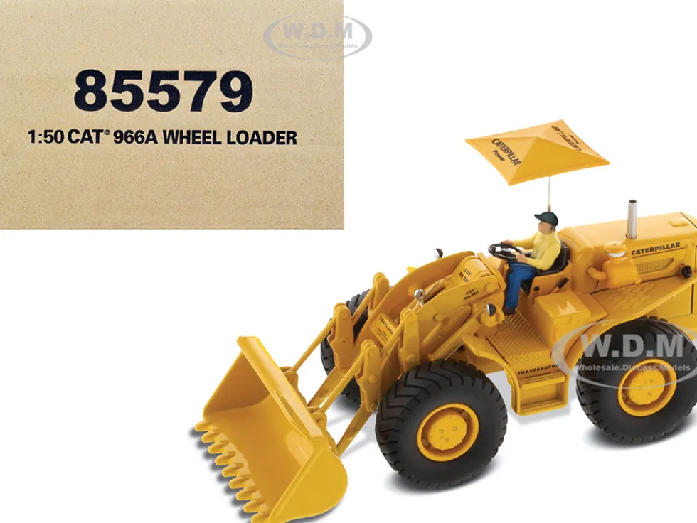 CAT Caterpillar 966A Wheel Loader Yellow Operator Vintage Series 1/50 Diecast Model Diecast Masters 85579