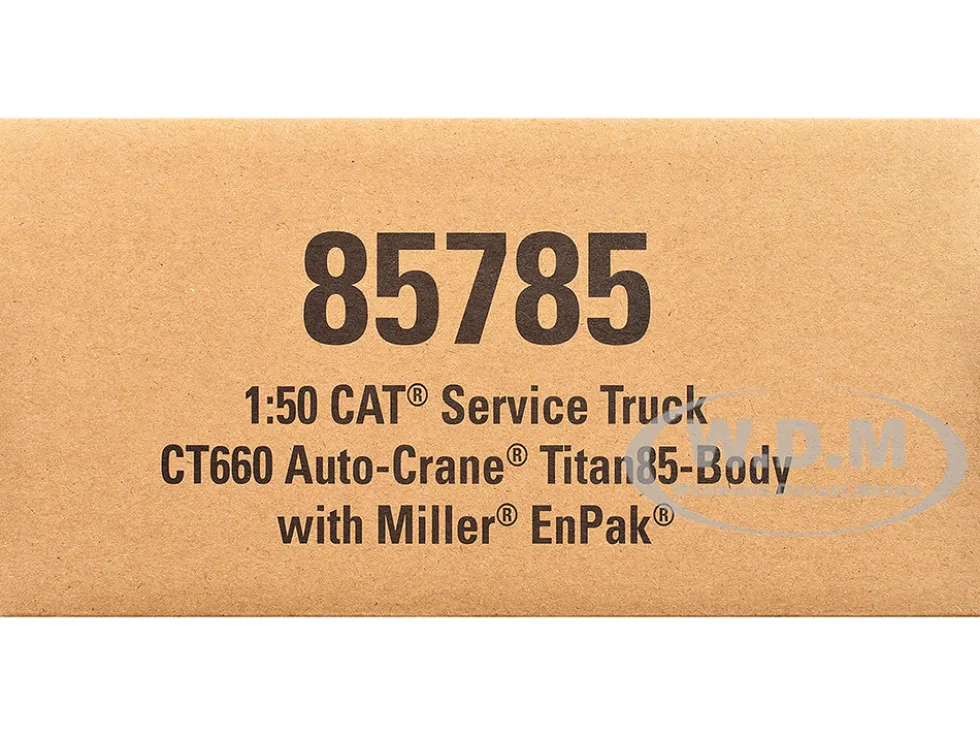 CAT Caterpillar CT660 Auto-Crane Titan 85 Truck with Miller EnPak White "Transport Series" 1/50 Diecast Model by Diecast Masters