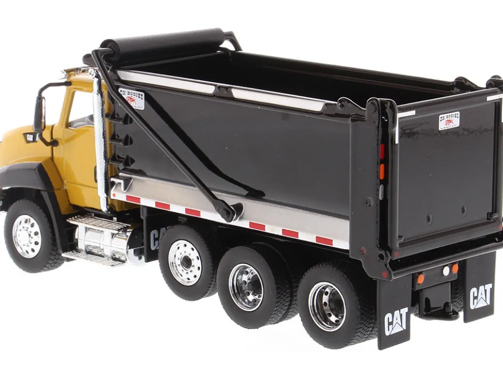 CAT Caterpillar CT660 SBFA Ox Bodies Stampede Dump Truck Yellow Black 1/50 Diecast Model Diecast Masters 85668