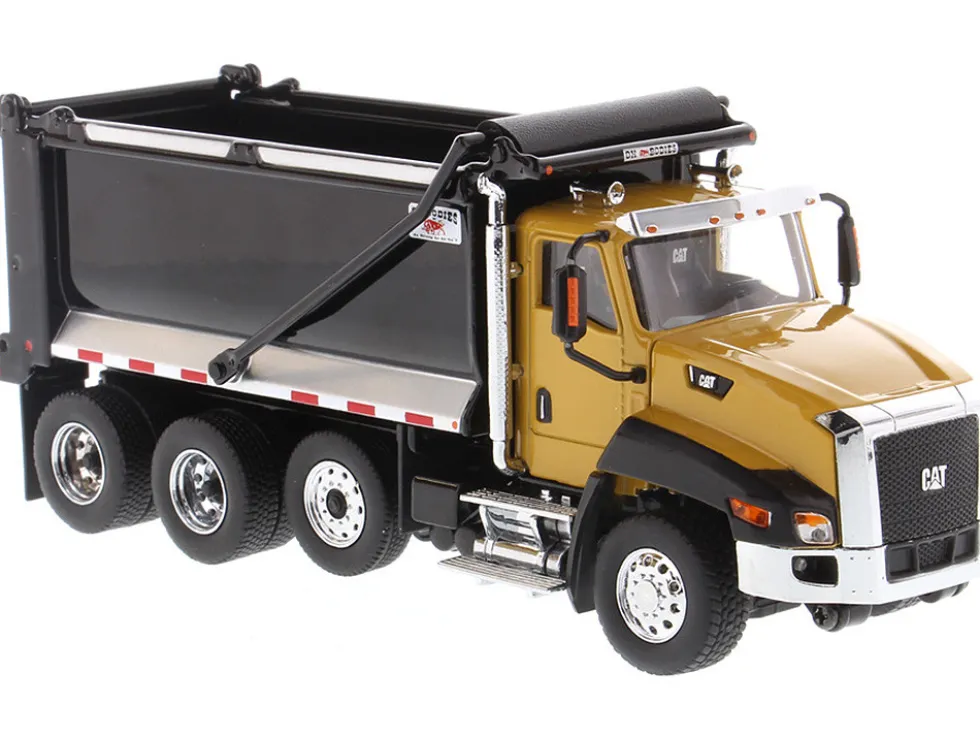 CAT Caterpillar CT660 SBFA Ox Bodies Stampede Dump Truck Yellow Black 1/50 Diecast Model Diecast Masters 85668