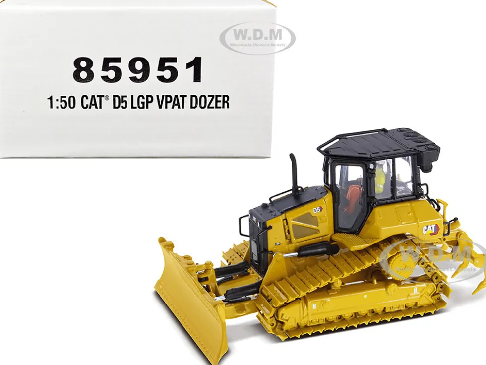 CAT Caterpillar D5 LGP VPAT Track Type Tractor Dozer Yellow Operator High Line Series 1/50 Diecast Model Diecast Masters 85951
