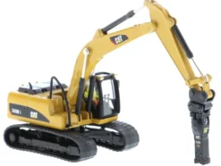 CAT Caterpillar 320D L Hydraulic Excavator Multiple Work Tools Operator High Line Series 1/87 HO Diecast Model Diecast Masters 85652