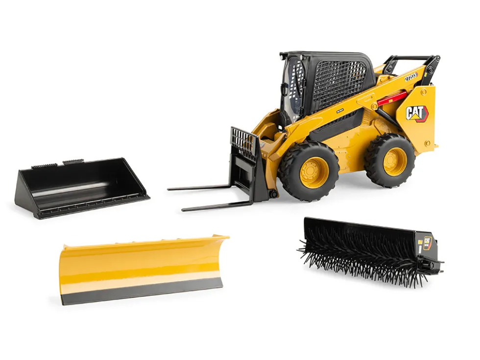 CAT Caterpillar 272D3 Wheeled Skid Steer Loader Working Tools Yellow 1/16 Diecast Model ERTL TOMY X85629