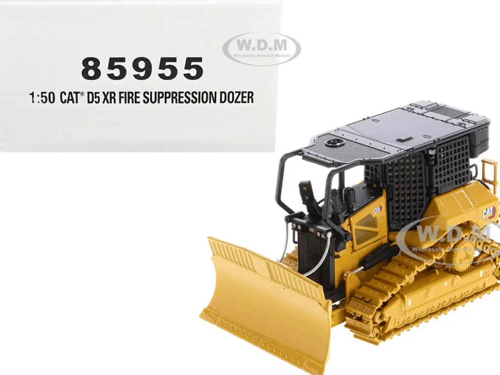 CAT Caterpillar D5 XR Fire Suppression Track Type Dozer Yellow High Line Series 1/50 Diecast Model Diecast Masters 85955
