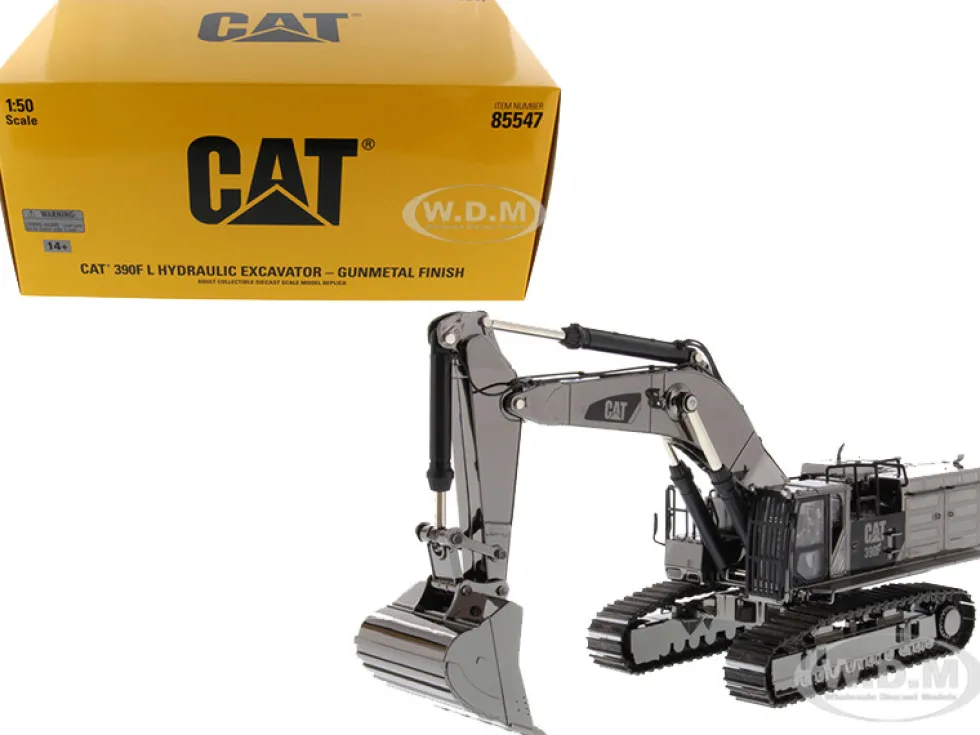 CAT Caterpillar 390F L Hydraulic Tracked Excavator Gunmetal Commemorative Series 1/50 Diecast Model Diecast Masters 85547