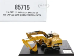 CAT Caterpillar 225 Hydraulic Escavator and CAT Caterpillar 323 Next Generation Hydraulic Escavator Set of 2 pieces Evolution Series 1/50 Diecast Models Diecast Masters 85715