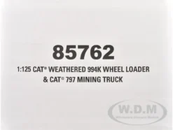 CAT Caterpillar 994K Wheel Loader and 797 Mining Truck Yellow (Weathered) Set of 2 Pieces