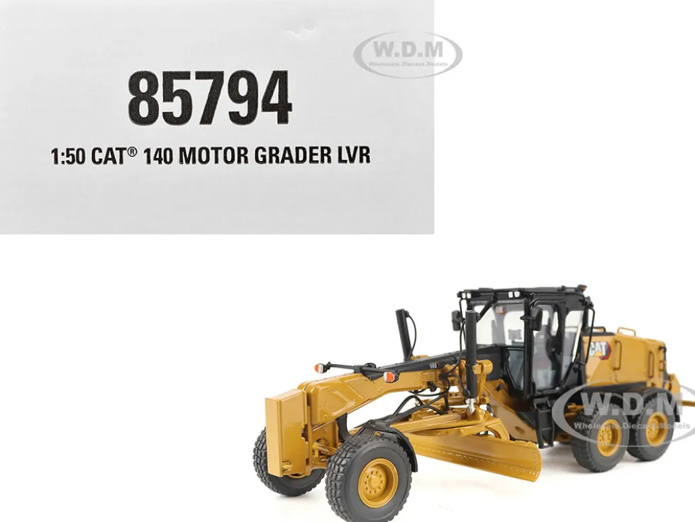 CAT Caterpillar 140 LVR Motor Grader Yellow with Black Top "High Line" Series 1/50 Diecast Model by Diecast Masters