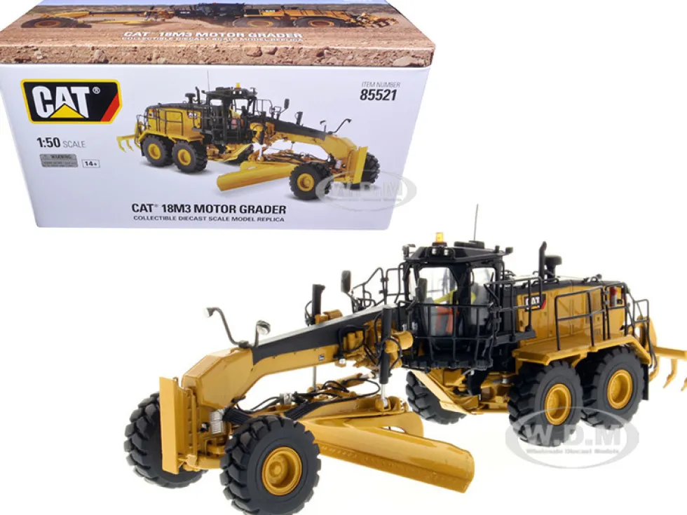 CAT Caterpillar 18M3 Motor Grader with Operator High Line Series 1/50 Diecast Model Diecast Masters 85521