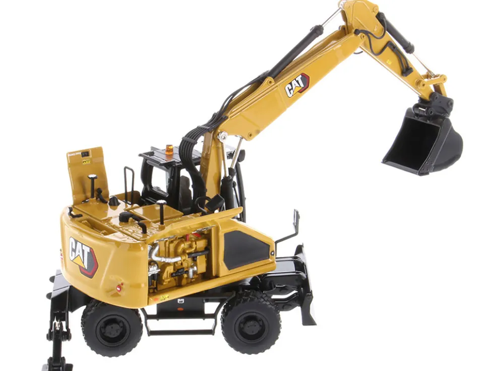 CAT Caterpillar M318 Wheeled Excavator Yellow Operator High Line Series 1/50 Diecast Model Diecast Masters 85956