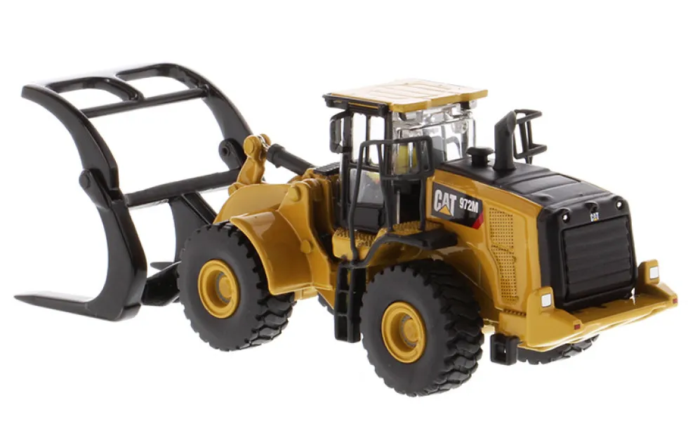CAT Caterpillar 972M Wheel Loader Log Fork and Operator High Line Series 1/87 HO Scale Diecast Model Diecast Masters 85950