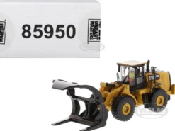 CAT Caterpillar 972M Wheel Loader Log Fork and Operator High Line Series 1/87 HO Scale Diecast Model Diecast Masters 85950