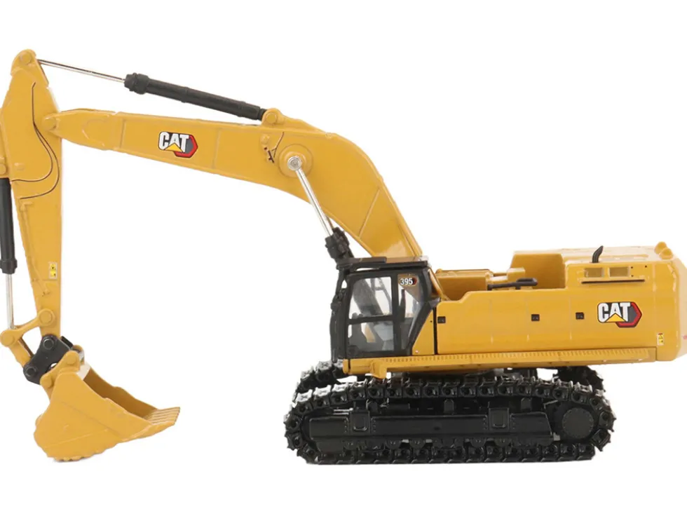 CAT Caterpillar 395 Next-Generation Hydraulic Excavator (Mass Excavator Version) Yellow with Additional Tools "High Line Series" 1/87 (HO) Diecast Model by Diecast Masters