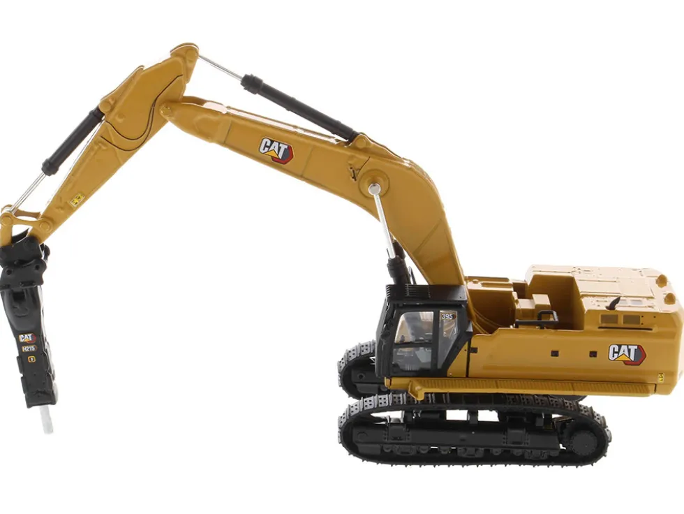 CAT Caterpillar 395 Next Generation Hydraulic Excavator General Purpose Version Yellow with Additional Tools High Line Series 1/87 HO Diecast Model Diecast Masters 85688