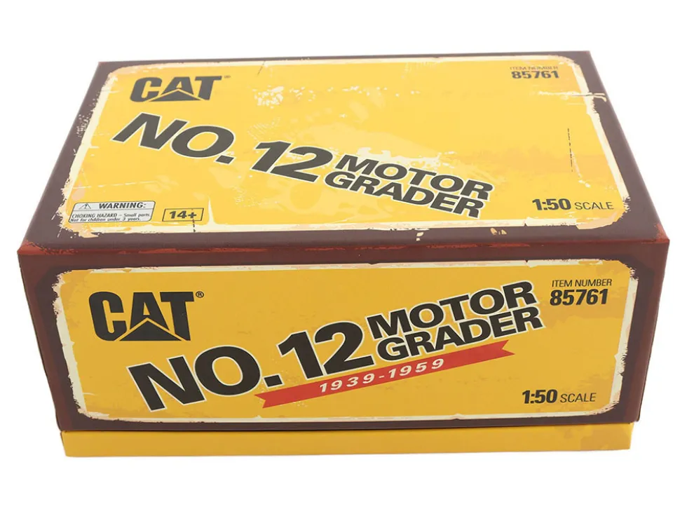 CAT Caterpillar No.12 Motor Grader Yellow with Operator "Vintage Series" 1/50 Diecast Model by Diecast Masters