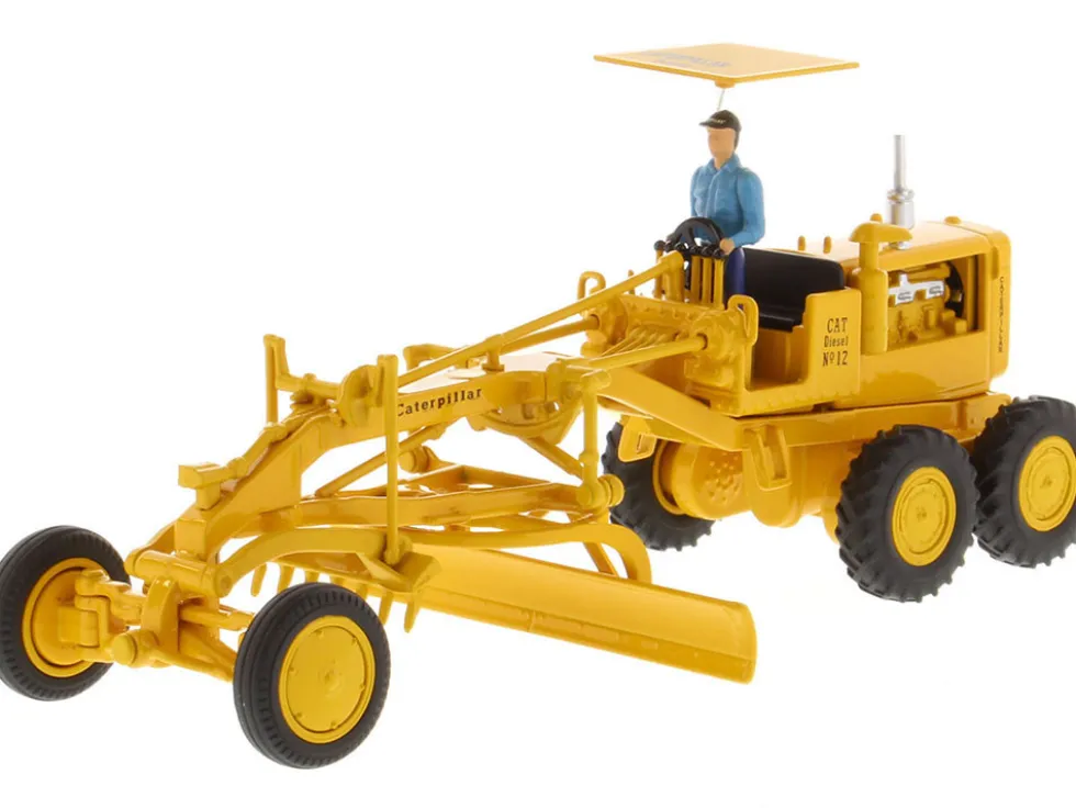 CAT Caterpillar No.12 Motor Grader Yellow with Operator "Vintage Series" 1/50 Diecast Model by Diecast Masters