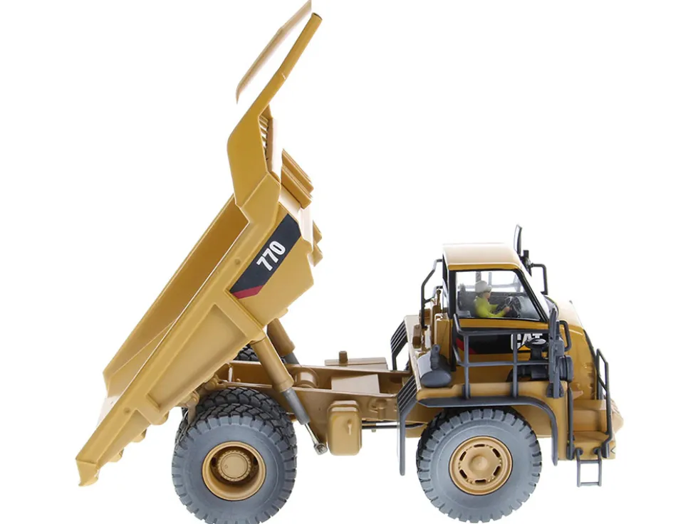 CAT Caterpillar 770 Off Highway Truck Yellow Weathered with Operator Weathered Series 1/50 Diecast Model Diecast Masters 85756