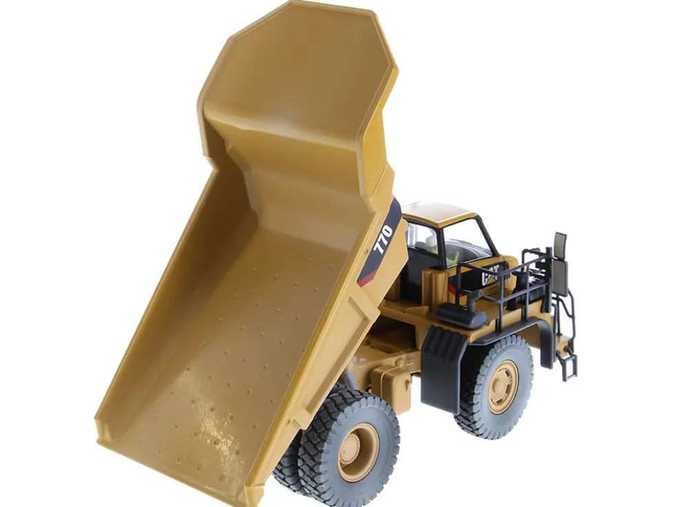 CAT Caterpillar 770 Off Highway Truck Yellow Weathered with Operator Weathered Series 1/50 Diecast Model Diecast Masters 85756