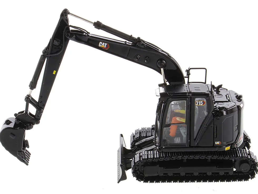 CAT Caterpillar 315 Track Type Hydraulic Excavator Special Black Finish with Operator High Line Series 1/50 Diecast Model Diecast Masters 85957BK