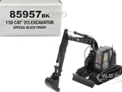 CAT Caterpillar 315 Track Type Hydraulic Excavator Special Black Finish with Operator High Line Series 1/50 Diecast Model Diecast Masters 85957BK
