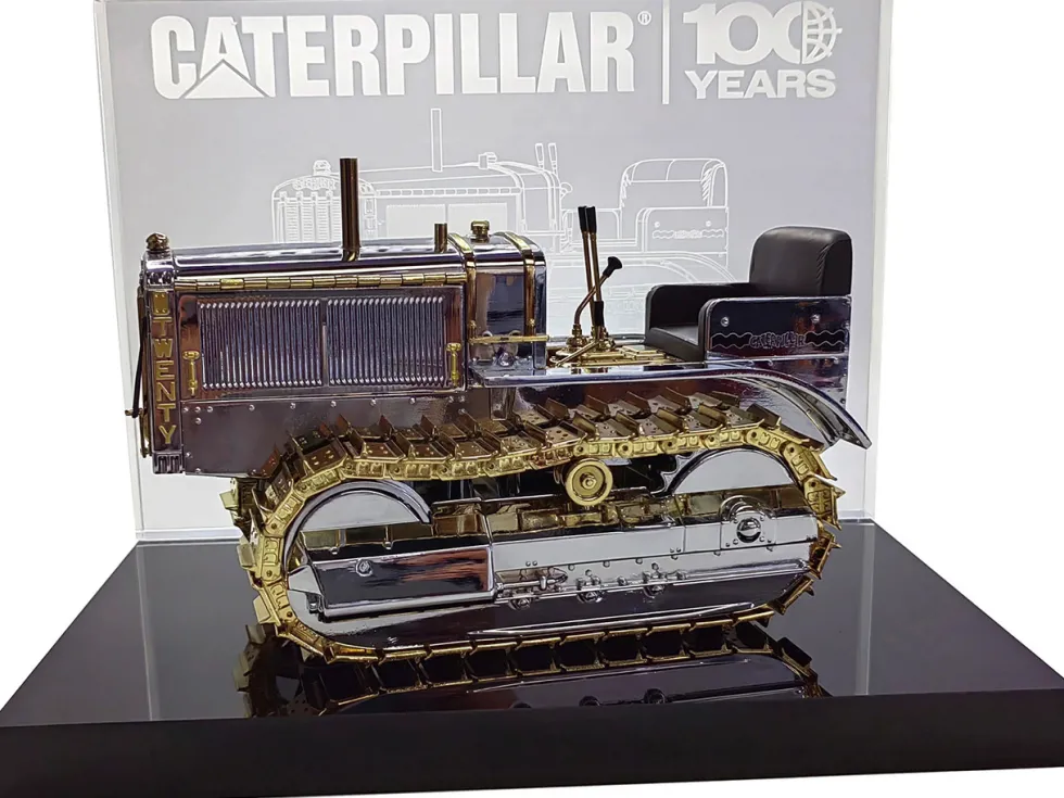 CAT Caterpillar Twenty Tractor "100th Anniversary" Chrome and Gold "Centennial Series" 1/16 Diecast Model by Diecast Masters