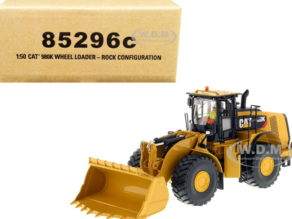 Caterpillar 980K Wheel Loader Rock Configuration with Operator High Line Series 1/50 Model by Diecast Masters 85296