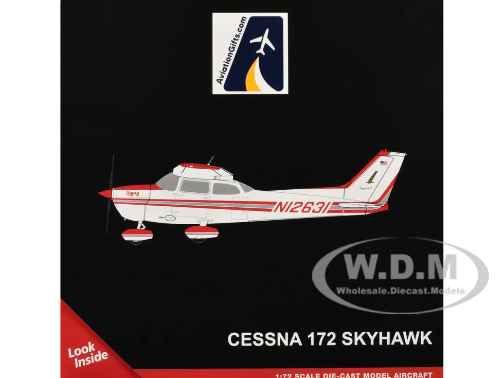Cessna 172 Skyhawk Aircraft "N12631" Red and White "Gemini General Aviation" Series 1/72 Diecast Model Airplane by GeminiJets