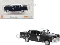 1974 Checker Cab Black and White Winnipeg 1/87 HO Scale Model Car Brekina BRE58933