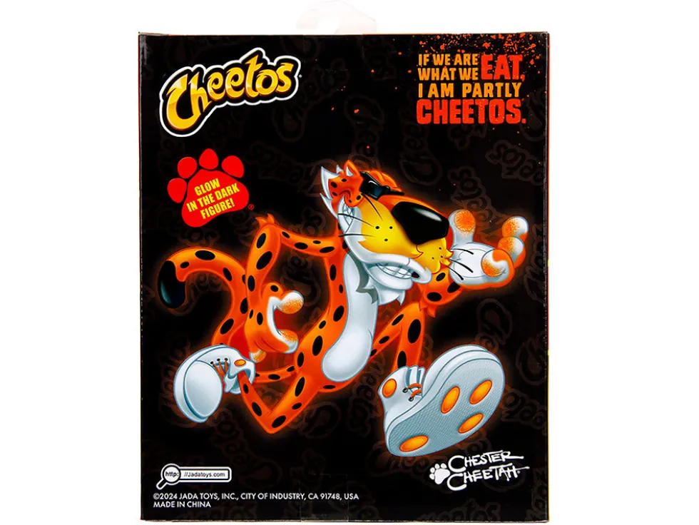 Chester Cheetah 5.5" Glow-in-the-Dark Figure with Accessories and Alternate Head and Hands "Flamin' Hot Cheetos Crunchy" Model by Jada