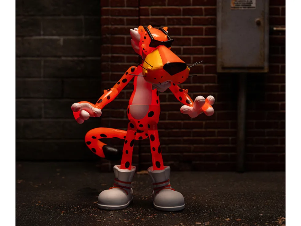 Chester Cheetah 5.5" Glow-in-the-Dark Figure with Accessories and Alternate Head and Hands "Flamin' Hot Cheetos Crunchy" Model by Jada