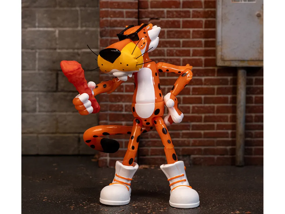 Chester Cheetah 5.5" Glow-in-the-Dark Figure with Accessories and Alternate Head and Hands "Flamin' Hot Cheetos Crunchy" Model by Jada