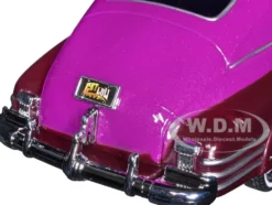 1948 Chevrolet Aerosedan Fleetside Lowrider Purple Metallic Dark Purple Metallic Two-Tone Get Low Series 1/24 Diecast Model Car Motormax 79027