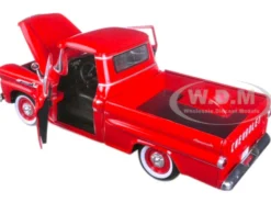 1958 Chevrolet Apache Fleetside Pickup Truck Red 1/24 Diecast Model Car Motormax 79311