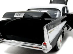 1957 Chevrolet Bel Air Black 1/24 Diecast Car Model Motormax 73228