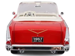1957 Chevrolet Bel Air Convertible Red with White Interior "Special Edition" Series 1/18 Diecast Model Car by Maisto