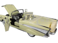 1957 Chevrolet Bel Air Convertible Cream 1/18 Diecast Model Car Road Signature 92108