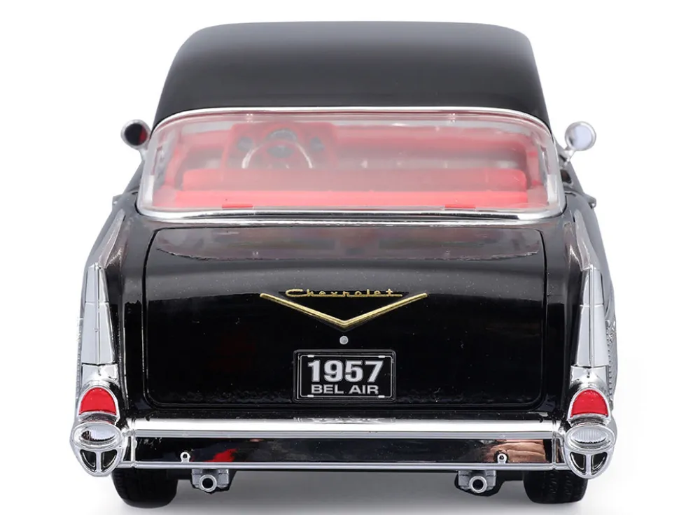 1957 Chevrolet Bel Air Coupe Black with Red Interior "Special Edition" Series 1/18 Diecast Model Car by Maisto