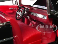 1957 Chevrolet Bel Air Hardtop Black White Top Red Interior 1/18 Diecast Model Car Road Signature 92109