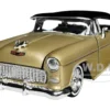 1955 Chevrolet Bel Air Lowrider Hard Top Beige Metallic and Black Get Low Series 1/24 Diecast Car Model Motormax 79031BE